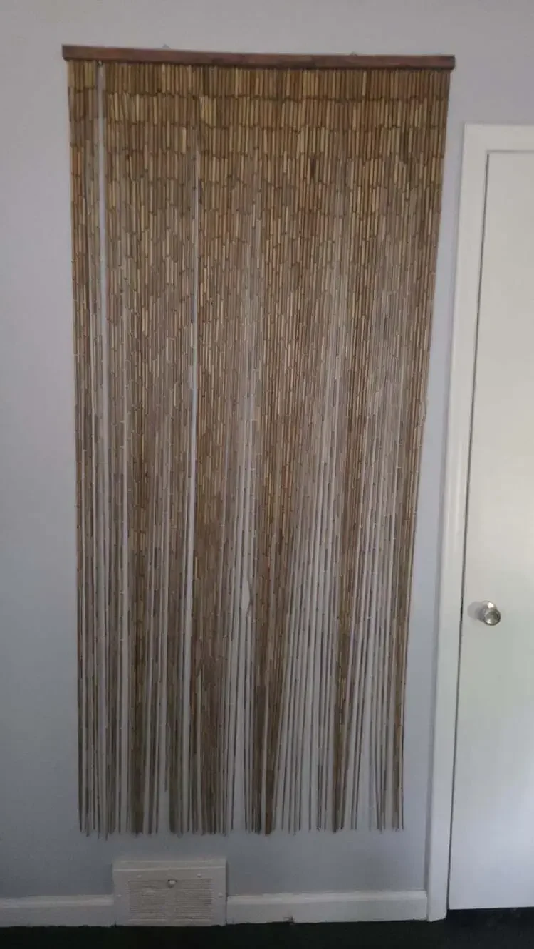 Hippie Boho Door Way Wood Bamboo Bead Curtain Entry Hanging Asian